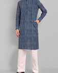 MEN'S INDIGO KURTA PANT SET