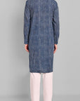 MEN'S INDIGO KURTA PANT SET