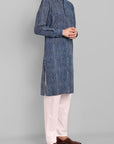 MEN'S INDIGO KURTA PANT SET
