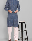 MEN'S INDIGO KURTA PANT SET