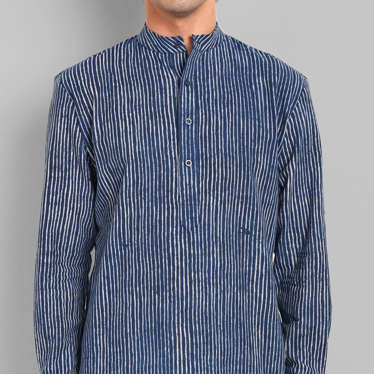 MEN'S INDIGO KURTA PANT SET