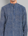MEN'S INDIGO KURTA PANT SET