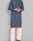 MEN'S INDIGO KURTA PANT SET