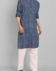 MEN'S INDIGO KURTA PANT SET