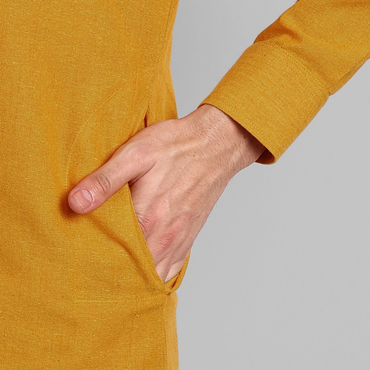 MEN'S MUSTARD KURTA PANT SET
