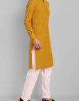MEN'S MUSTARD KURTA PANT SET