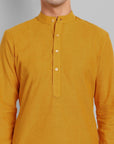 MEN'S MUSTARD KURTA PANT SET