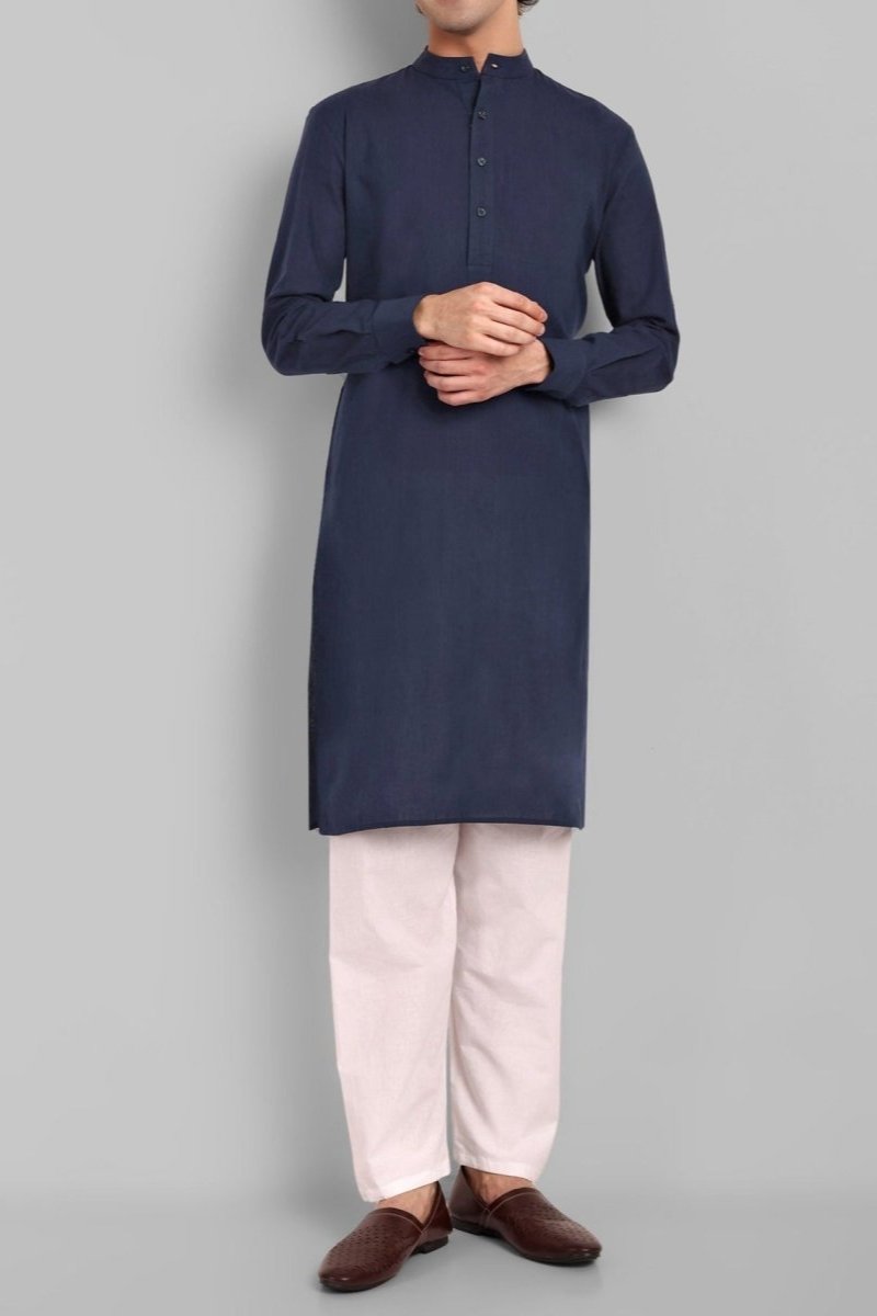 MEN'S NAVY BLUE KURTA SET