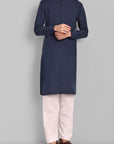 MEN'S NAVY BLUE KURTA SET
