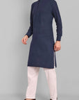 MEN'S NAVY BLUE KURTA SET