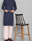 MEN'S NAVY BLUE KURTA SET