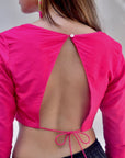 Hot Pink Silk Blouse