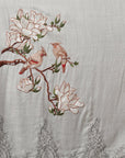 Gray Natural Bird Pashmina-Cashmere Stole