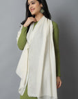 Dark Gray Off White Cashmere-Pashmina Stole