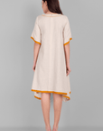 Off White Cotton Kaftan Dress - Mera Rang