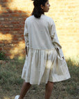 Dark Gray Off White Knee Length Tennis Dress