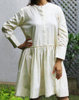 Beige Off White Knee Length Tennis Dress