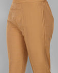 Old Gold Straight Cotton Silk Pant with Pockets - Mera Rang
