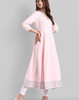 Pink Gota Angarkha Kurta Leggings Set