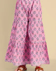 Pink Printed Gharara and Peplum Top - Set of 2 - Mera Rang