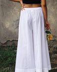 Lavender Plain White Cotton Sharara