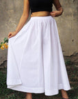 Lavender Plain White Cotton Sharara