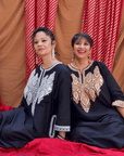 Silk Black Phiran with Gold Tilla Embroidery