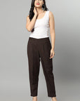 Dark Slate Gray Straight Fit Chocolate Drainpipe Pants