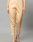 Dark Khaki Straight Fit Beige Drainpipe Pants