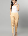Wheat Straight Fit Beige Drainpipe Pants