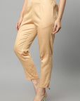 Dark Khaki Straight Fit Beige Drainpipe Pants