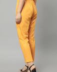 Sandy Brown Straight Fit Mustard Drainpipe Pants