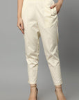 Gray Straight Fit Off White Drainpipe Pants