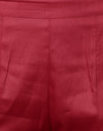 Brown Straight Fit Red Drainpipe Pants