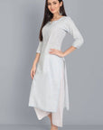 Dark Gray The Light Blue Lurex Kurta with Dupatta - Set of 3