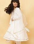 Wheat Offwhite cotton Angrakha Style - Set of 3