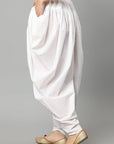 Lavender White Cotton Dhoti Pants