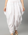 White Smoke White Cotton Dhoti Pants