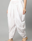 White Smoke White Cotton Dhoti Pants