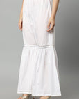 Lavender White Cotton Gota Gharara Pants
