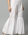 Lavender White Cotton Gota Gharara Pants
