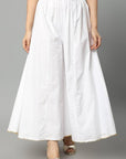 White Smoke White Cotton Gota Sharara