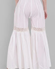 Light Gray White Cotton Hakoba Lace Gharara Pants