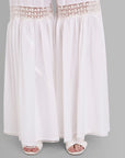 Light Gray White Cotton Hakoba Lace Gharara Pants