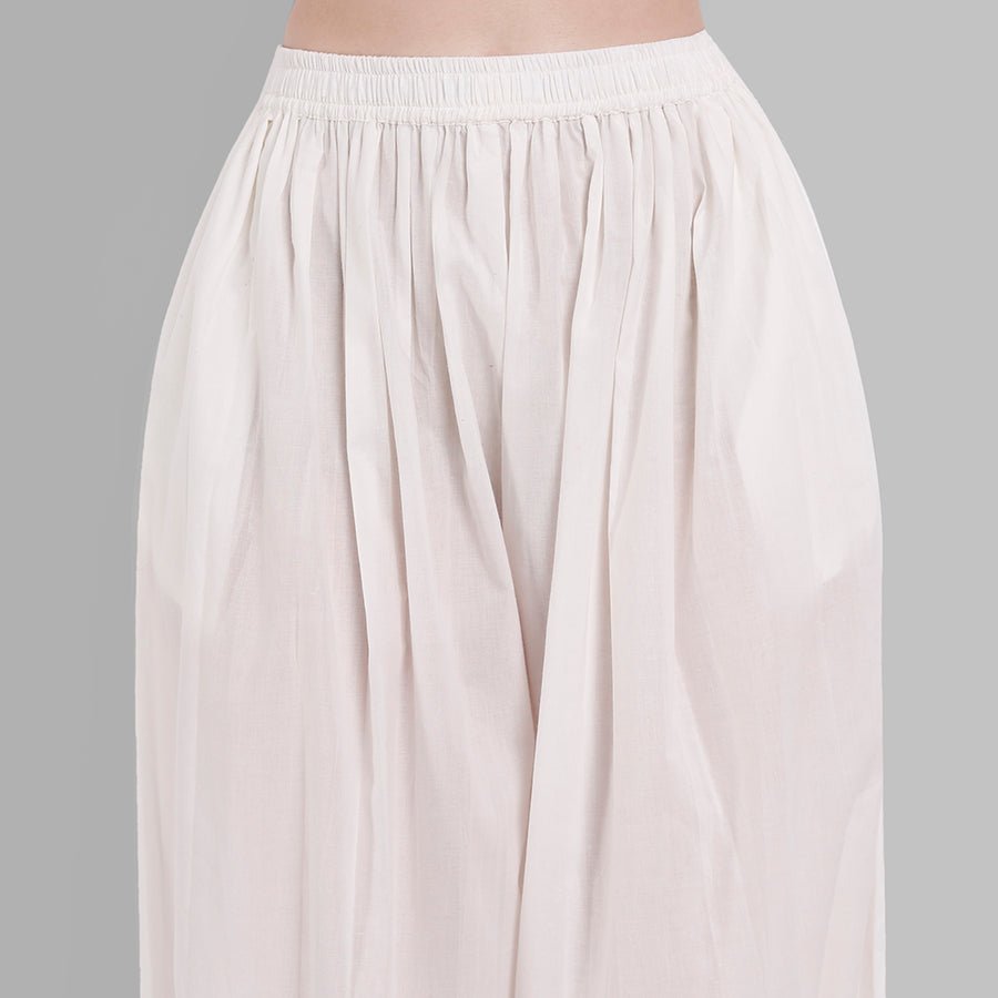 Light Gray White Cotton Harem Pants