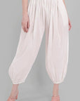 Gray White Cotton Harem Pants