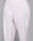 White Cotton Tulip Pants For Women