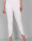 White Cotton Tulip Pants - Mera Rang