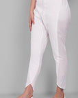 White Cotton Tulip Pants - Mera Rang
