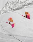 Light Gray White Fish Cut Silver Border Skirt